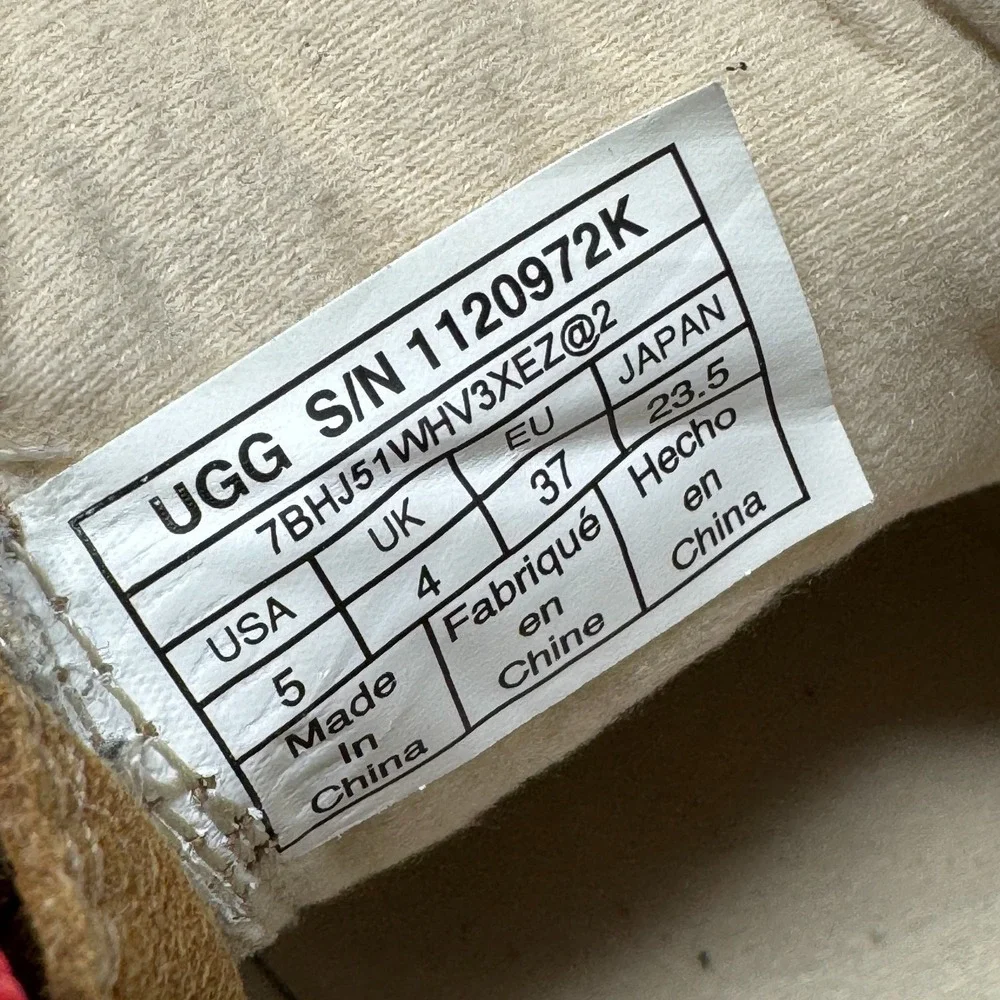 Ugg‎ Canoe III Weather Boots 1120972K Chestnut Red Laces Youth Size 5